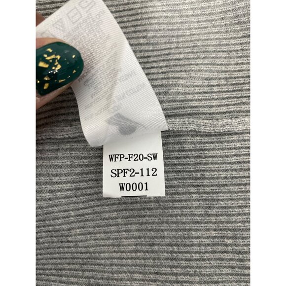 Fundamental Performance Ribbed Cardigan Sweater Womens Large Gray Cozy Relaxed - Picture 8 of 9